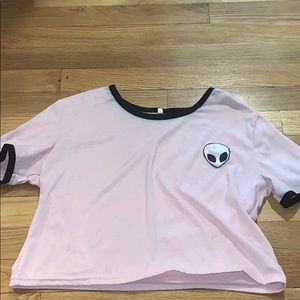 alien pink crop top